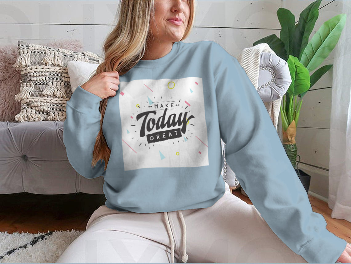 A stylish Make Today Great Inspirational Design T-Shirt featuring a motivational quote, made from a comfortable cotton/polyester blend.