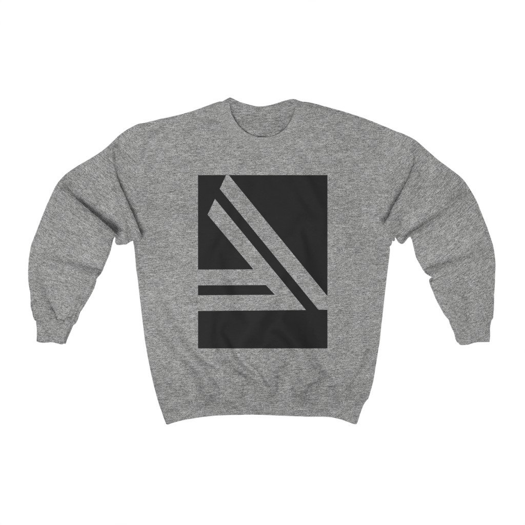 Men's Double Slanted Logo Crewneck Sweatshirt in a soft fabric, showcasing a loose fit and stylish logo design.