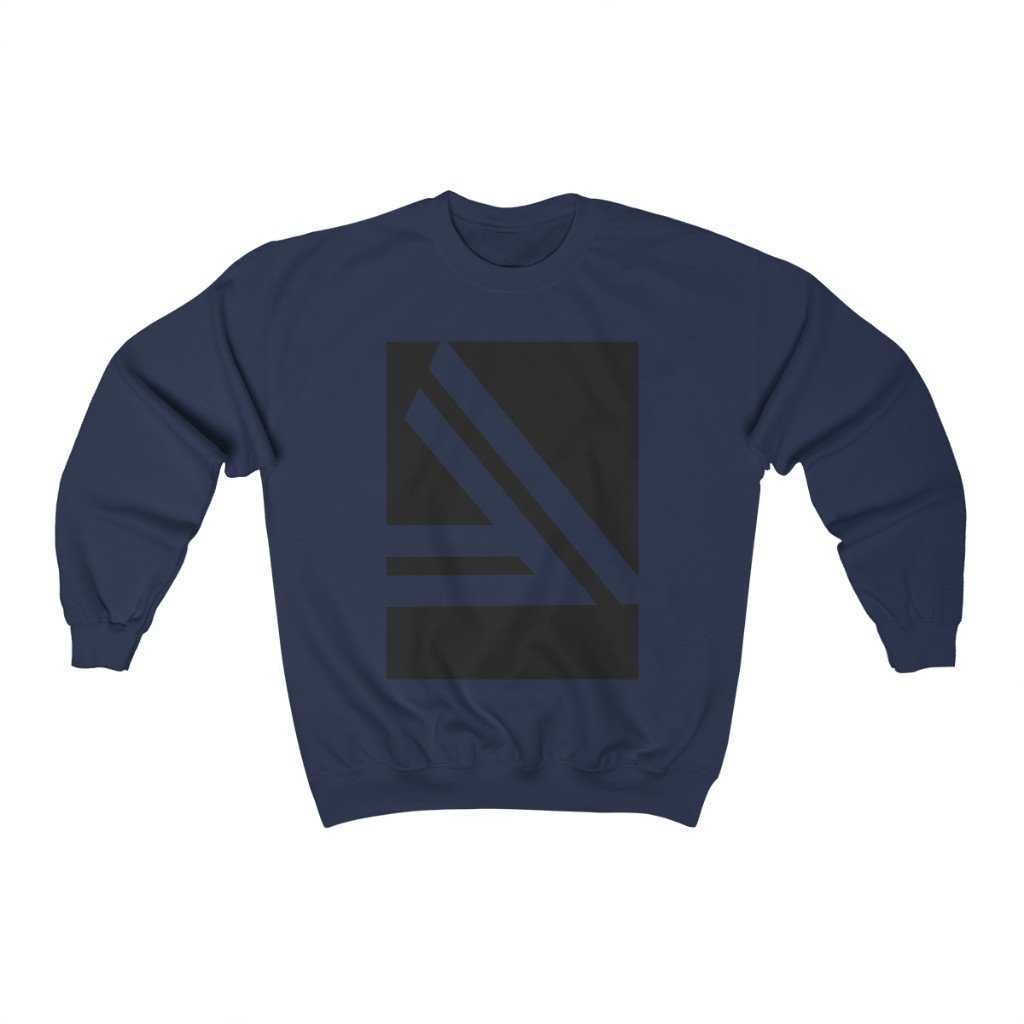 Men's Double Slanted Logo Crewneck Sweatshirt in a soft fabric, showcasing a loose fit and stylish logo design.