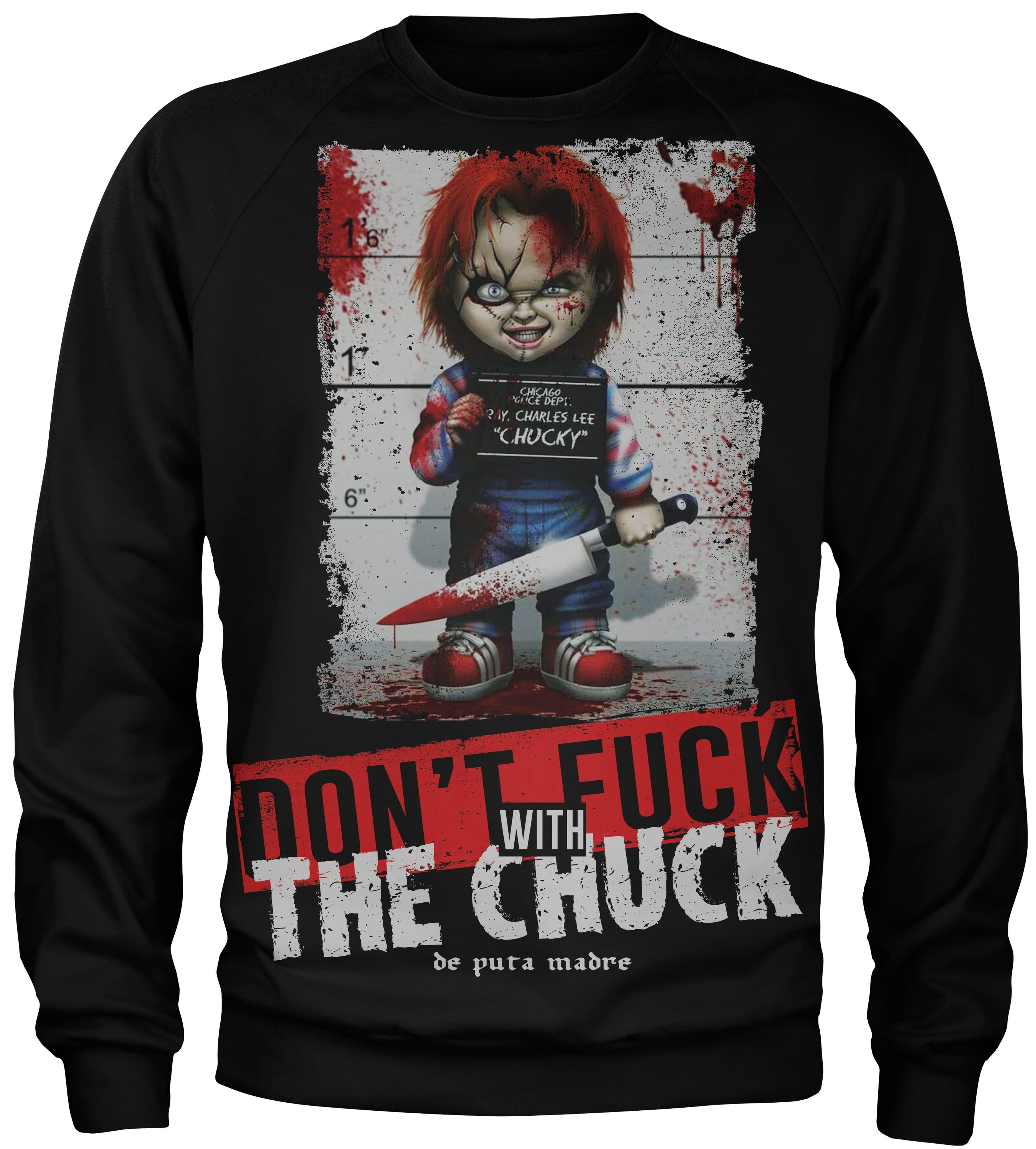 Men's Chucky sweatshirt featuring unique handmade prints and the DPM69 logo, crafted from high-quality jersey cotton.