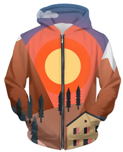 Military Scene Unisex Zip Hoodie featuring vibrant prints and a soft polyester fabric, perfect for casual wear.