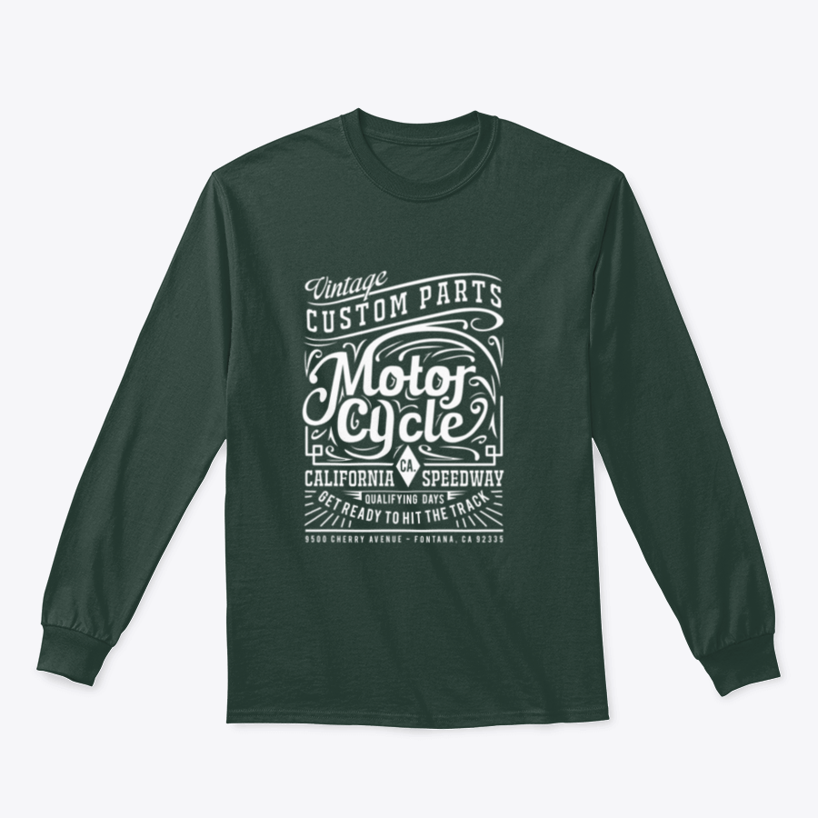 A stylish Motorcycle Typography T-Shirt featuring unique graphics, made from 100% cotton for comfort and durability.