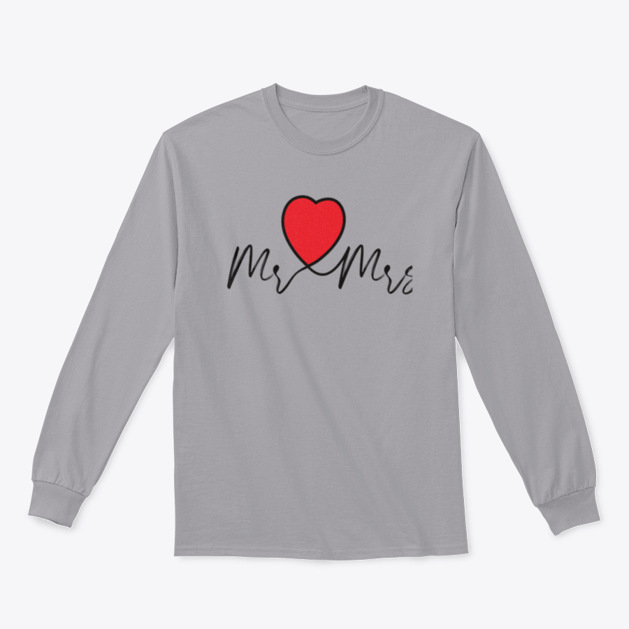Mr And Mrs Wedding Decoration Sweatshirt featuring heart motifs, made from soft cotton fabric.