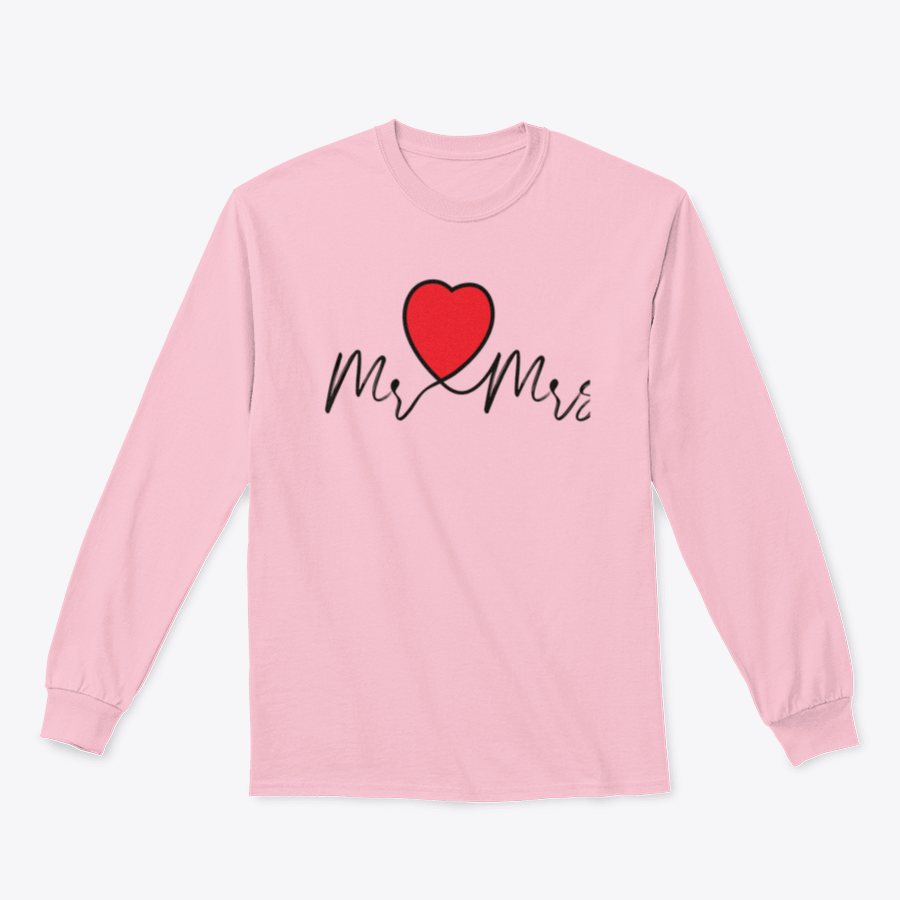 Mr And Mrs Wedding Decoration Sweatshirt featuring heart motifs, made from soft cotton fabric.