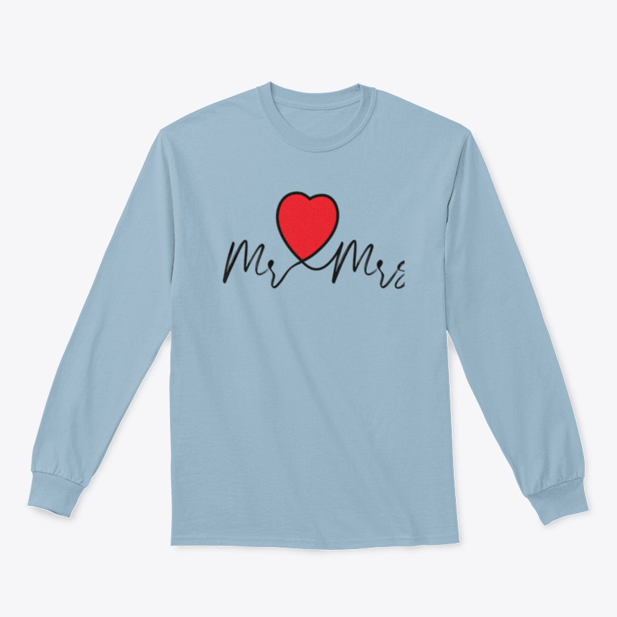 Mr And Mrs Wedding Decoration Sweatshirt featuring heart motifs, made from soft cotton fabric.