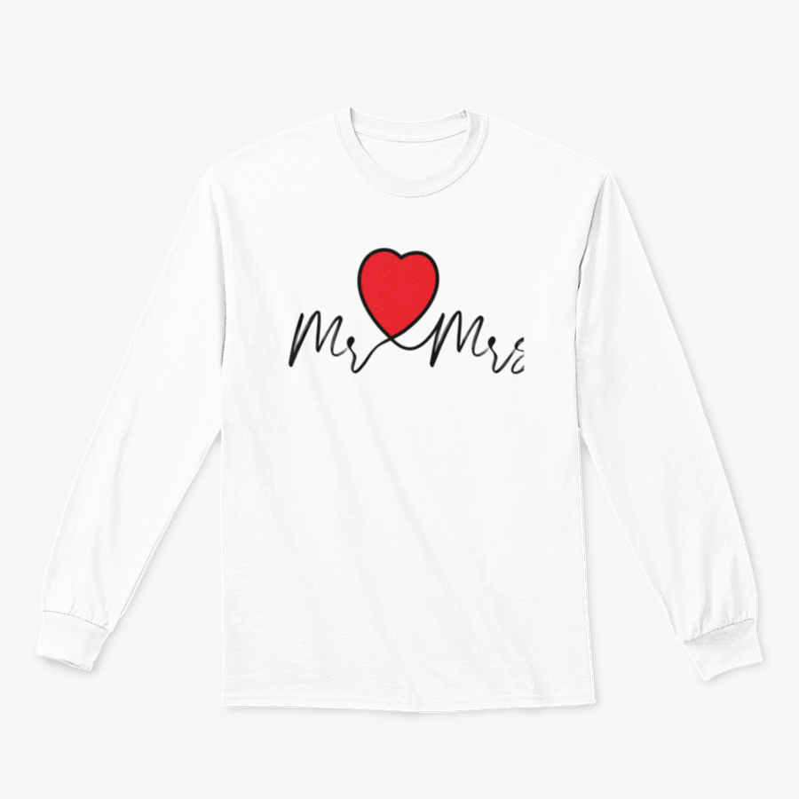 Mr And Mrs Wedding Decoration Sweatshirt featuring heart motifs, made from soft cotton fabric.