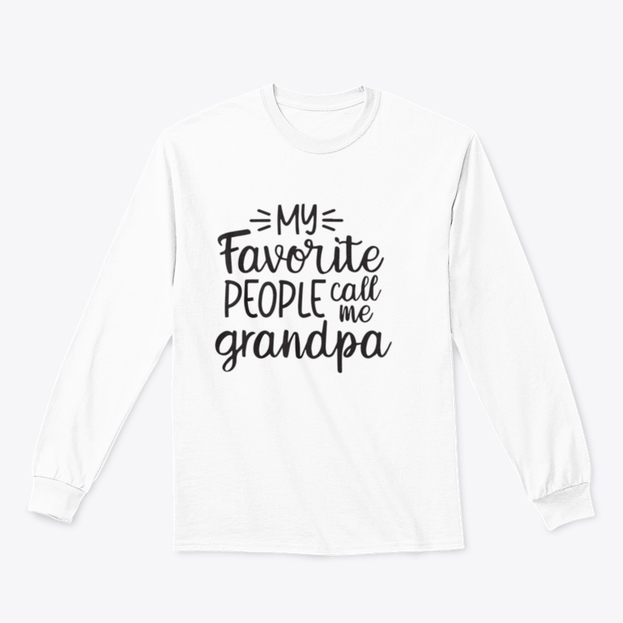 A cozy sweatshirt featuring the phrase 'My Favorite People Call Me Grandpa', showcasing a classic fit and soft fabric, perfect for proud grandparents.