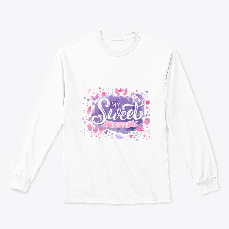 A vibrant hand-drawn vector illustration featuring colorful lettering that says 'My Sweet Love', showcasing artistic design on a cotton fabric.