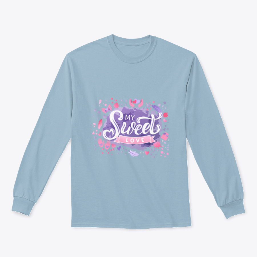 A vibrant hand-drawn vector illustration featuring colorful lettering that says 'My Sweet Love', showcasing artistic design on a cotton fabric.