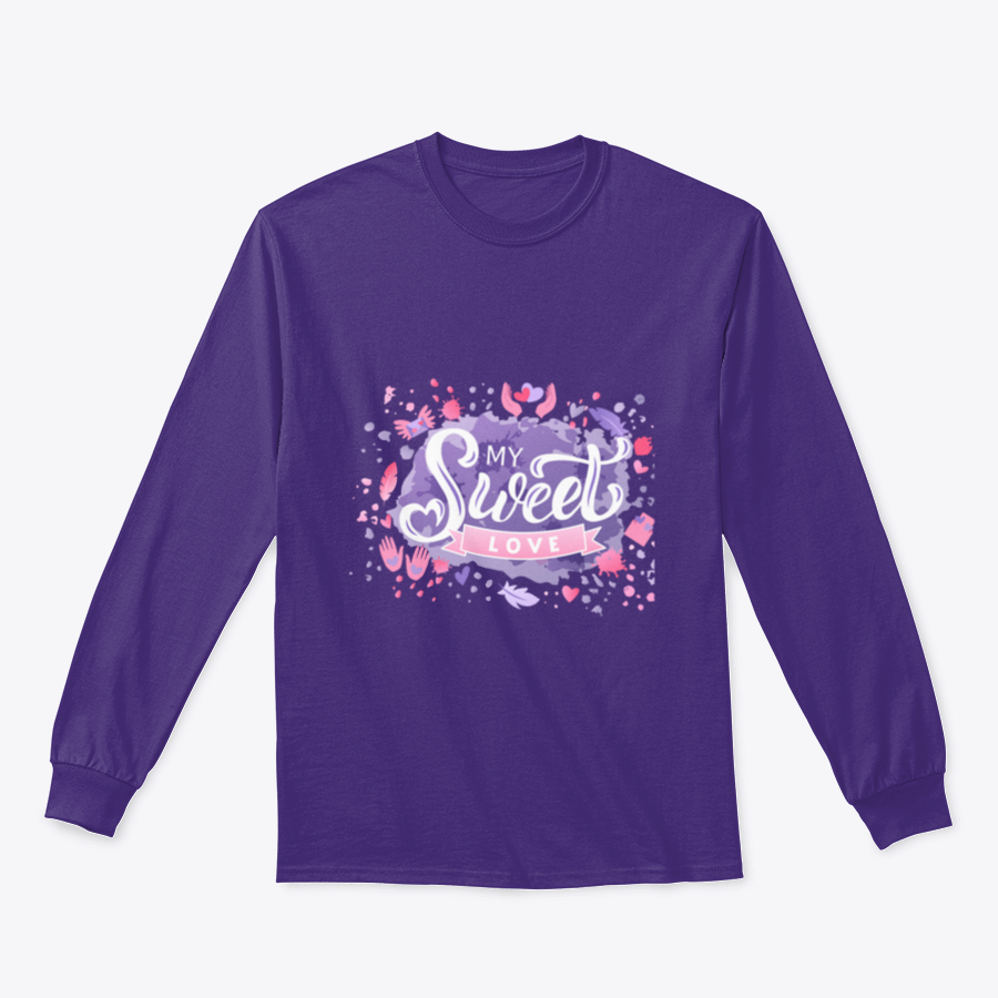 A vibrant hand-drawn vector illustration featuring colorful lettering that says 'My Sweet Love', showcasing artistic design on a cotton fabric.