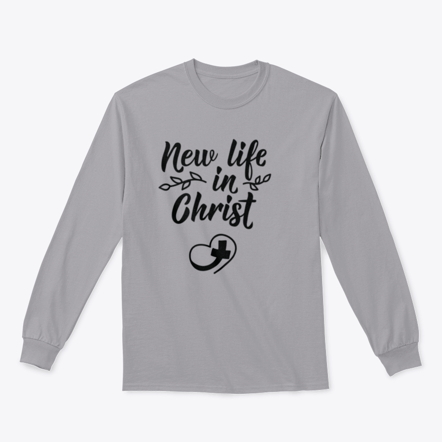A cozy sweatshirt featuring the inspirational phrase 'New Life In Christ', made from soft cotton fabric.