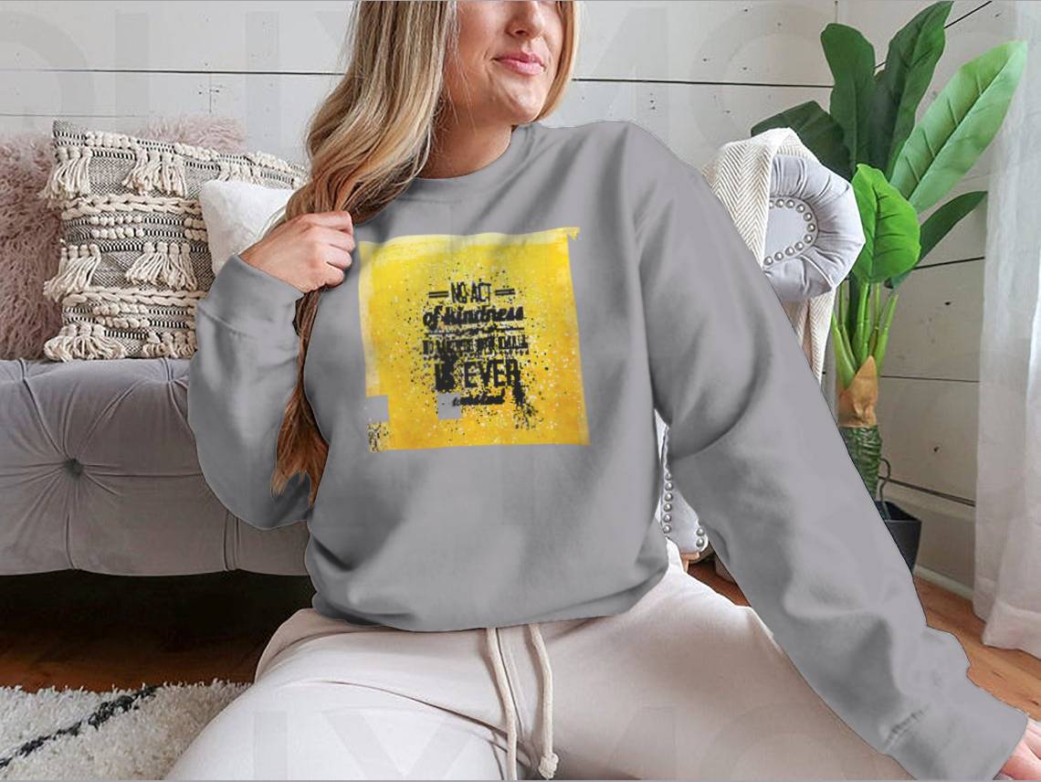 A stylish t-shirt featuring the inspirational quote 'No Act Of Kindness, No Matter How Small, Is Ever Wasted' in a classic fit.