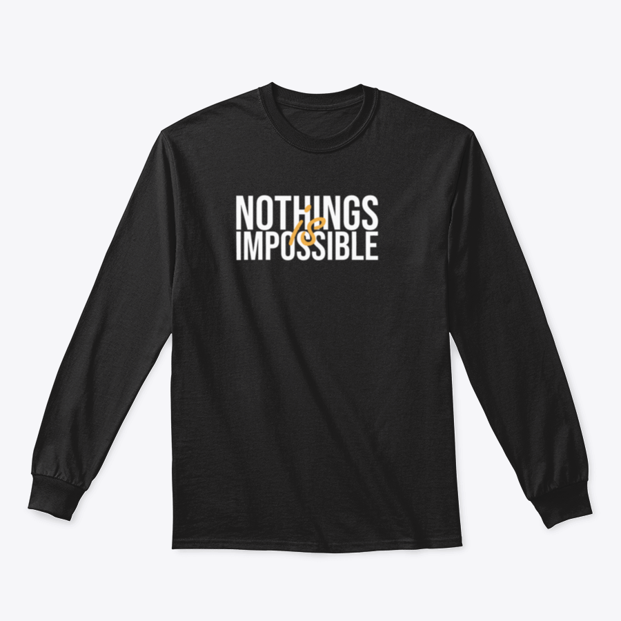 A stylish cotton shirt featuring the inspirational quote 'Nothing Is Impossible' in a bold font, perfect for casual wear.