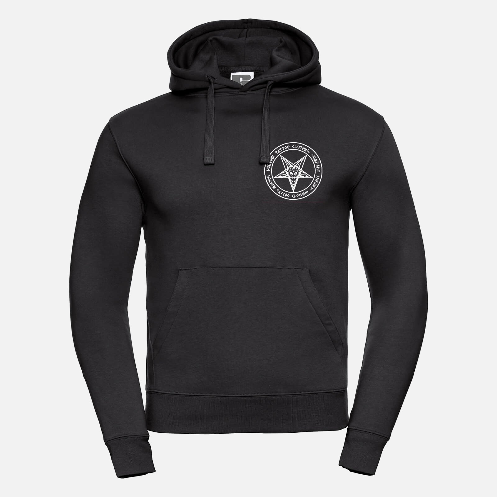 A stylish Pentagram Hoodie featuring a contemporary fit, eco-friendly ink printing, and kangaroo pockets, perfect for modern men.