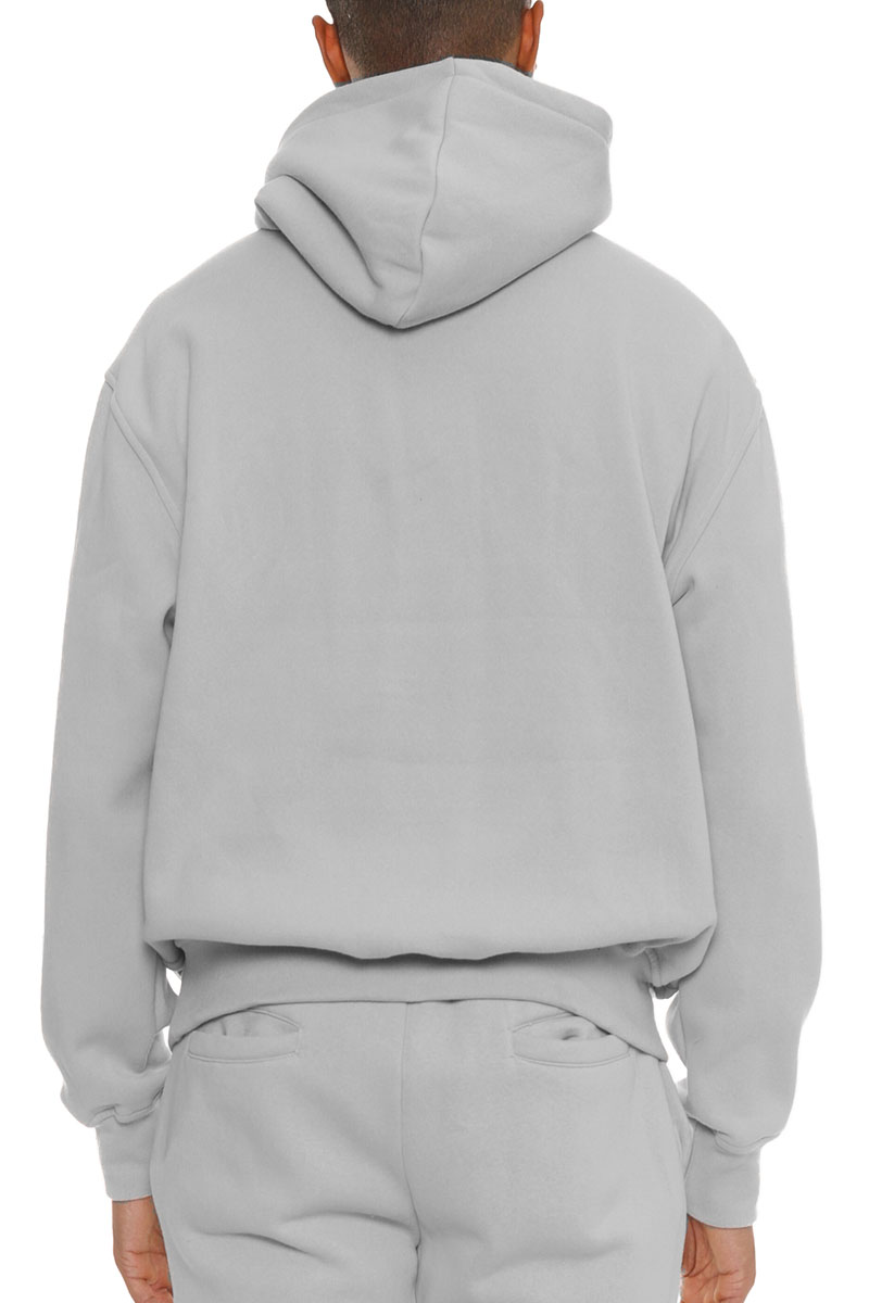 A stylish Premium Cotton Blend Hoodie in a neutral color, featuring a hood and standard pocket, displayed on a mannequin.