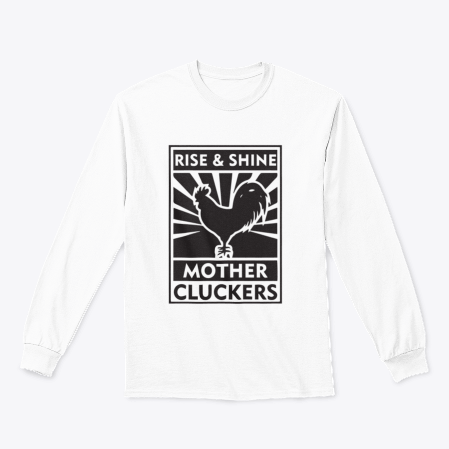 A stylish sweatshirt featuring the Rise And Shine Mother Cluckers logo, made from soft cotton fabric.