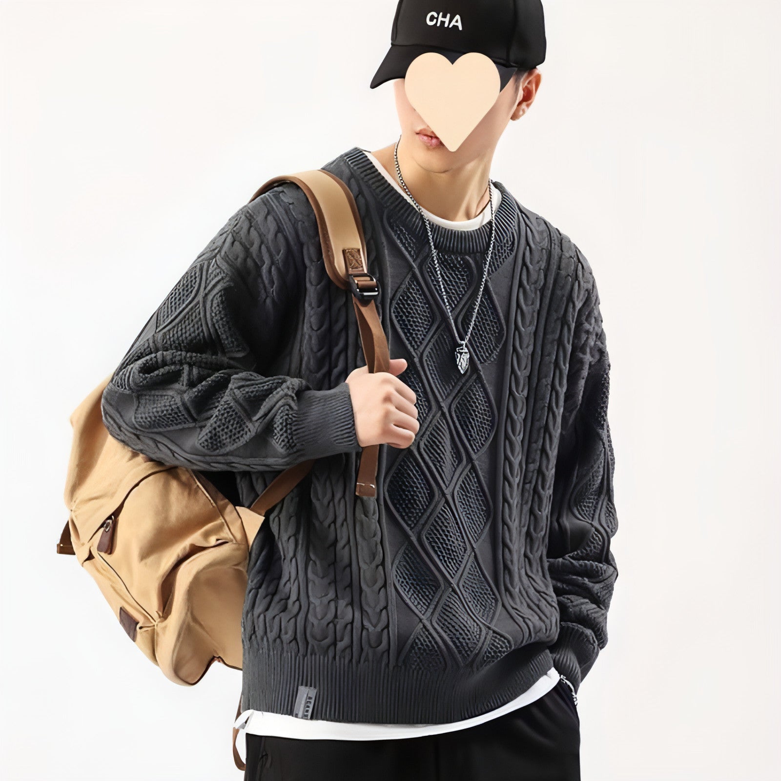 Main Round Neck Sweater Men's Loose Sweater Tokyo Flair image