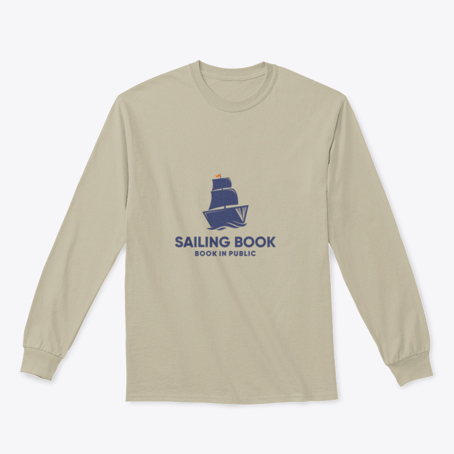 Sailing Book sweatshirt featuring an ocean design, made from a cotton-polyester blend, showcasing a classic fit and comfortable style.