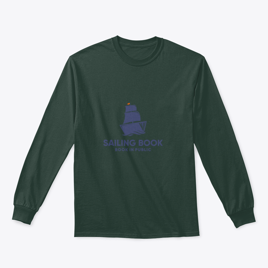 Sailing Book sweatshirt featuring an ocean design, made from a cotton-polyester blend, showcasing a classic fit and comfortable style.