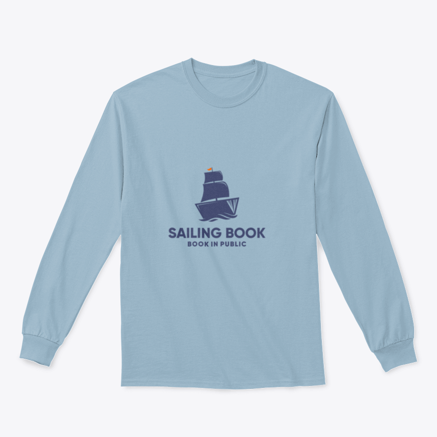 Sailing Book sweatshirt featuring an ocean design, made from a cotton-polyester blend, showcasing a classic fit and comfortable style.