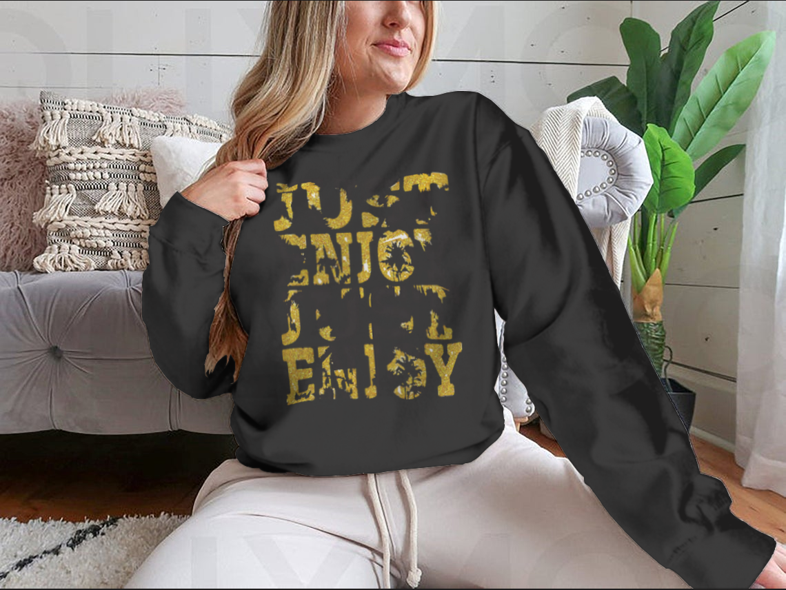 A stylish sweatshirt featuring a unique slogan illustration with typography design, made from soft cotton fabric.