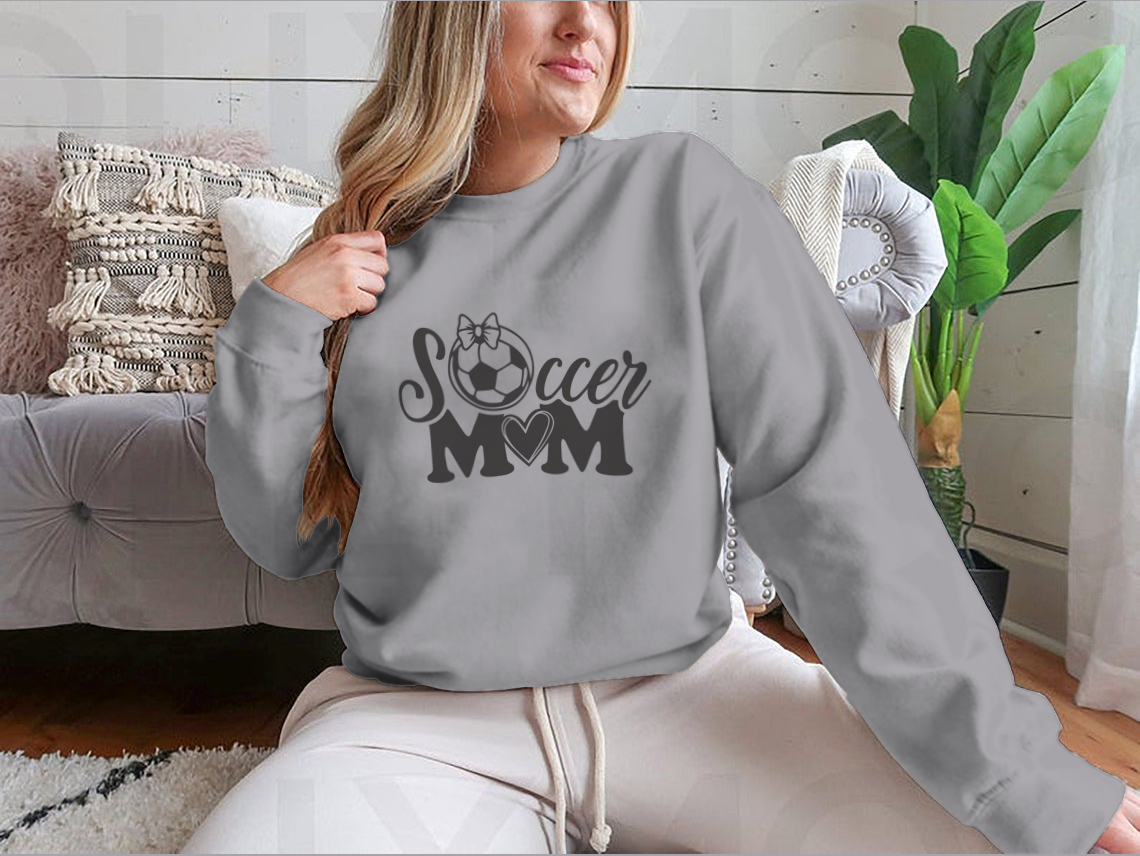 A stylish Soccer Mom Logo design featuring inspirational quotes, perfect for proud soccer moms, made from a comfortable cotton/polyester blend.