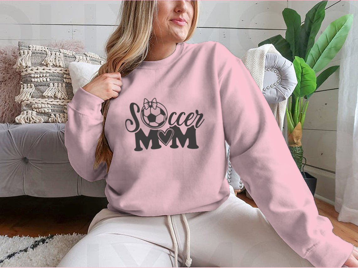 A stylish Soccer Mom Logo design featuring inspirational quotes, perfect for proud soccer moms, made from a comfortable cotton/polyester blend.
