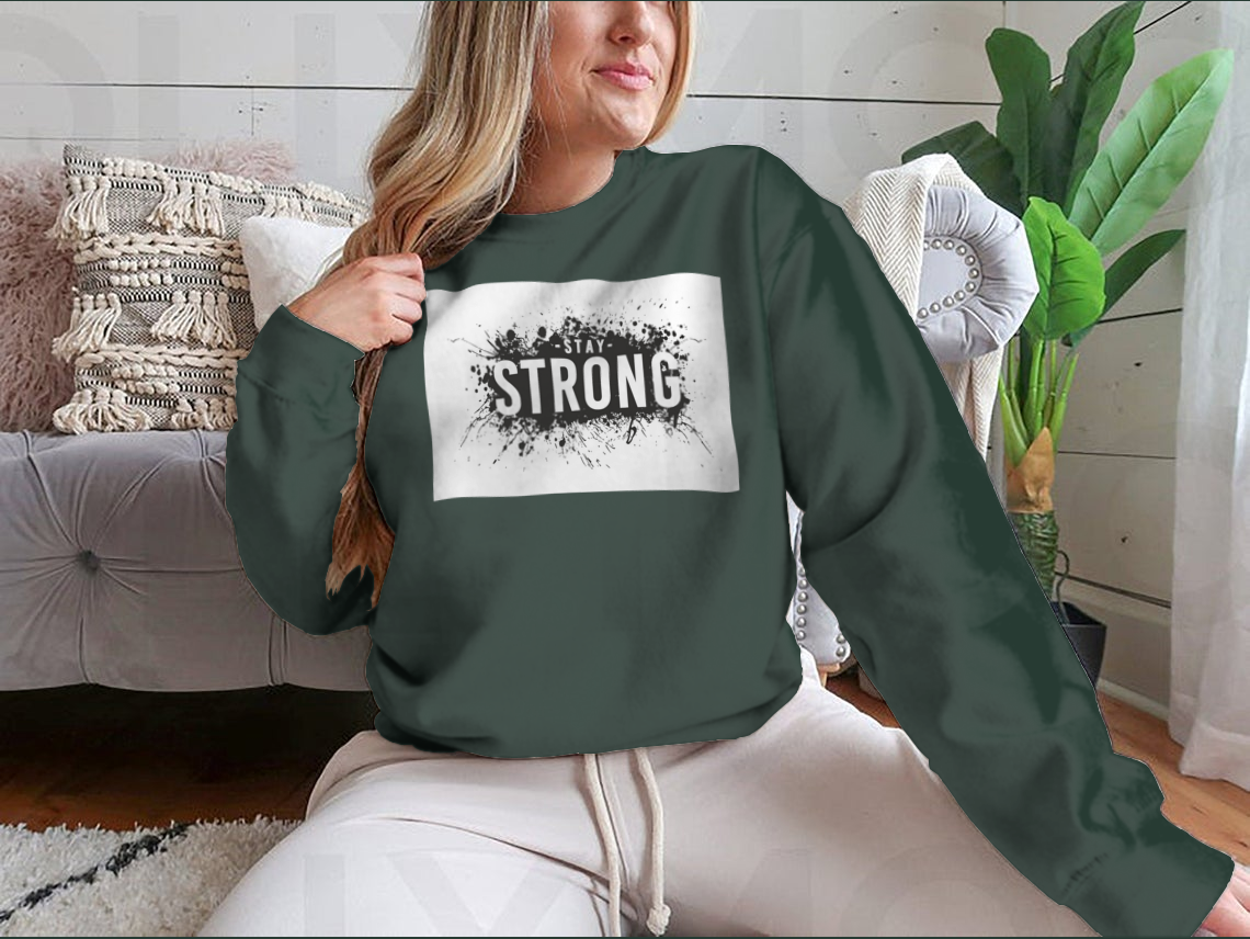 Stay Strong T-Shirt featuring a classic fit, made from a cotton-polyester blend, ideal for casual wear.