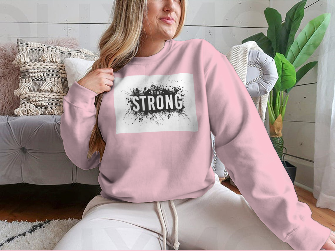 Stay Strong T-Shirt featuring a classic fit, made from a cotton-polyester blend, ideal for casual wear.