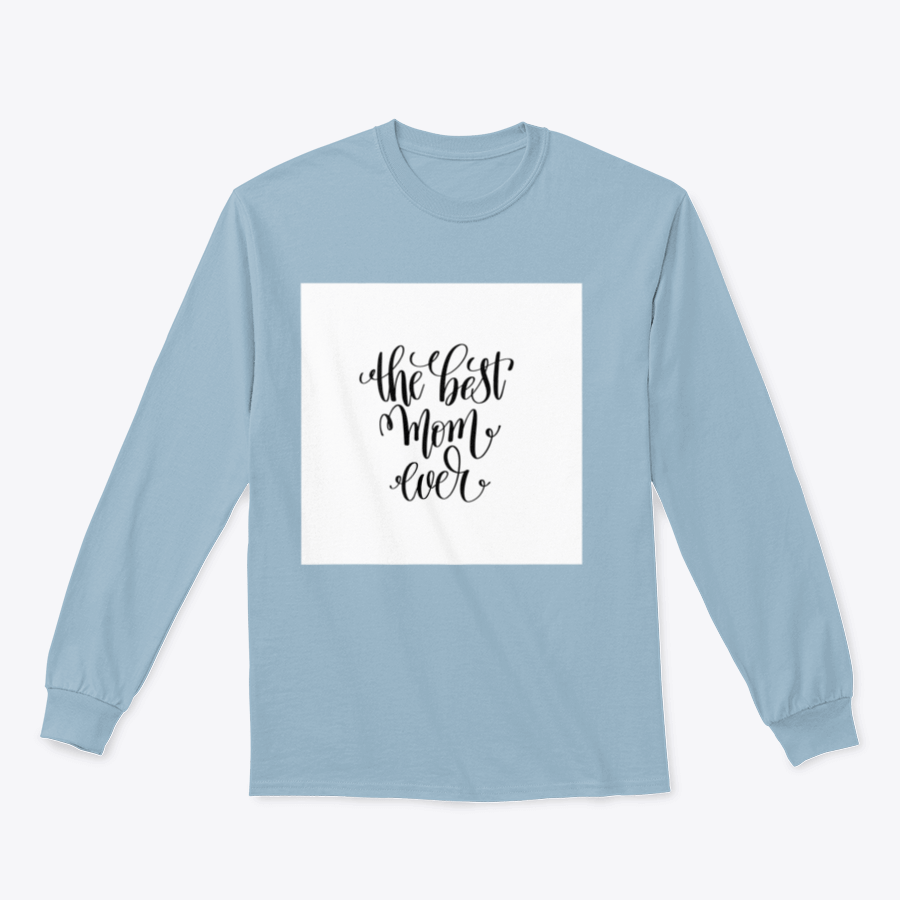 Black and white t-shirt with 'Best Mom Ever' text, showcasing a stylish and motivational design for mothers.