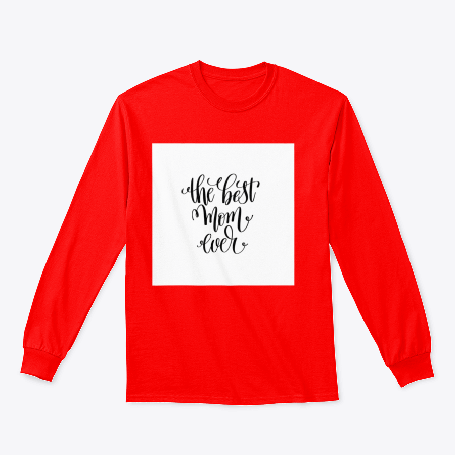 Black and white t-shirt with 'Best Mom Ever' text, showcasing a stylish and motivational design for mothers.