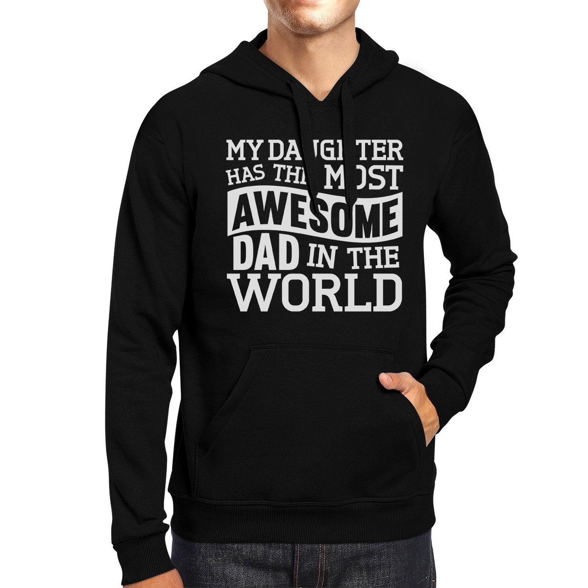 A stylish men's crewneck hoodie with 'Most Awesome Dad' design, perfect for Father's Day gifts, made from a comfortable cotton-polyester blend.