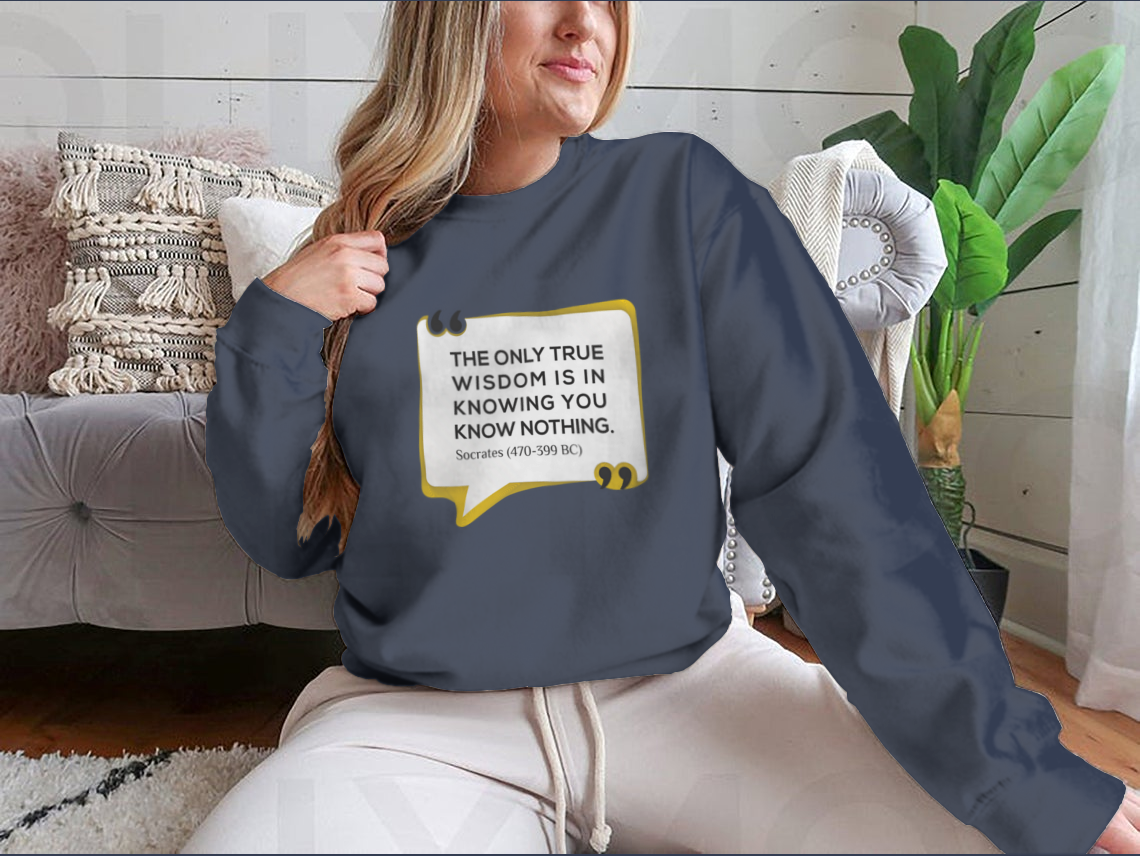 Inspirational tee featuring the quote about wisdom, made from a comfortable cotton/polyester blend.