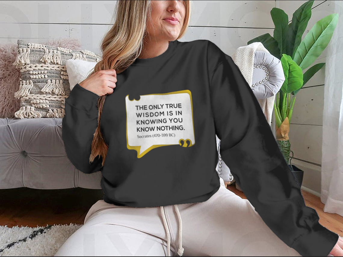 Inspirational tee featuring the quote about wisdom, made from a comfortable cotton/polyester blend.