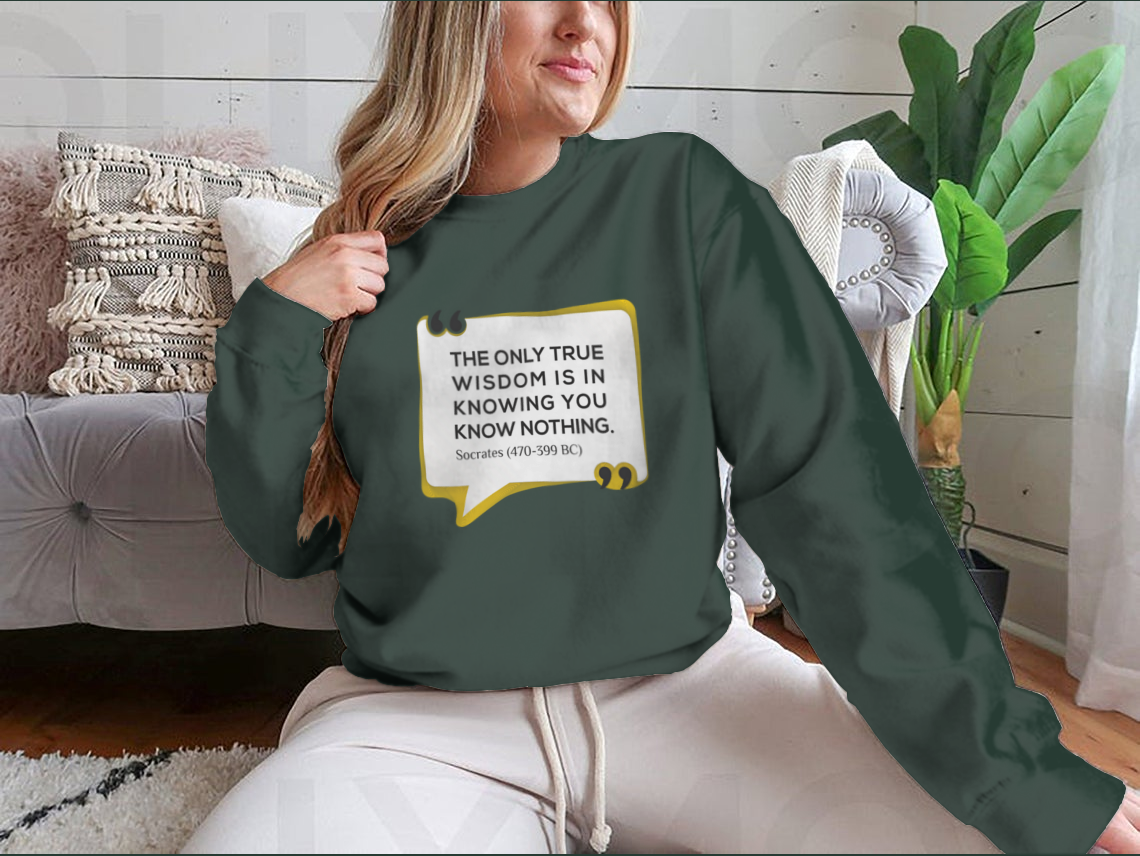 Inspirational tee featuring the quote about wisdom, made from a comfortable cotton/polyester blend.