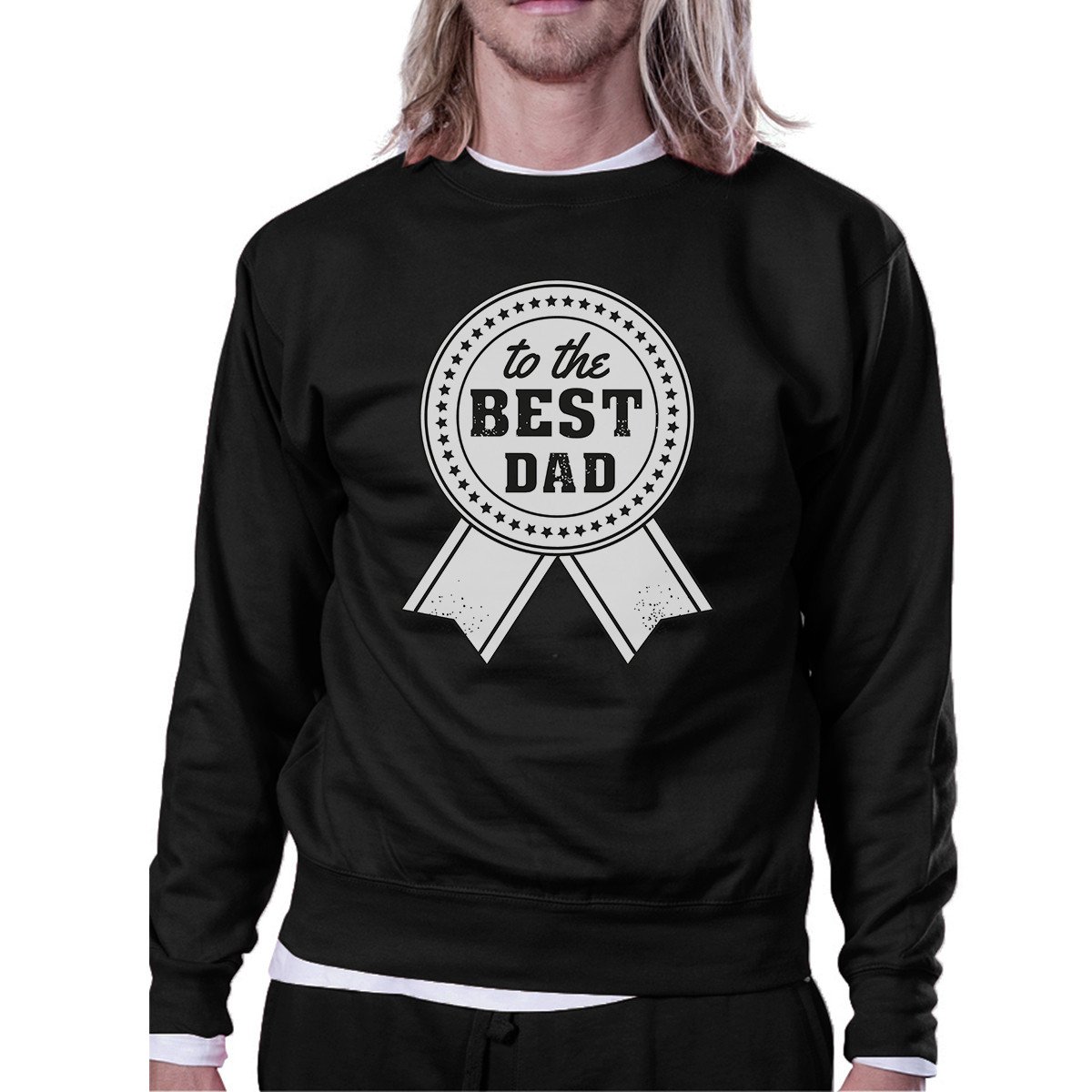Unisex black vintage sweatshirt with 'To The Best Dad' design, perfect for Father's Day gifts, showcasing comfort and style.