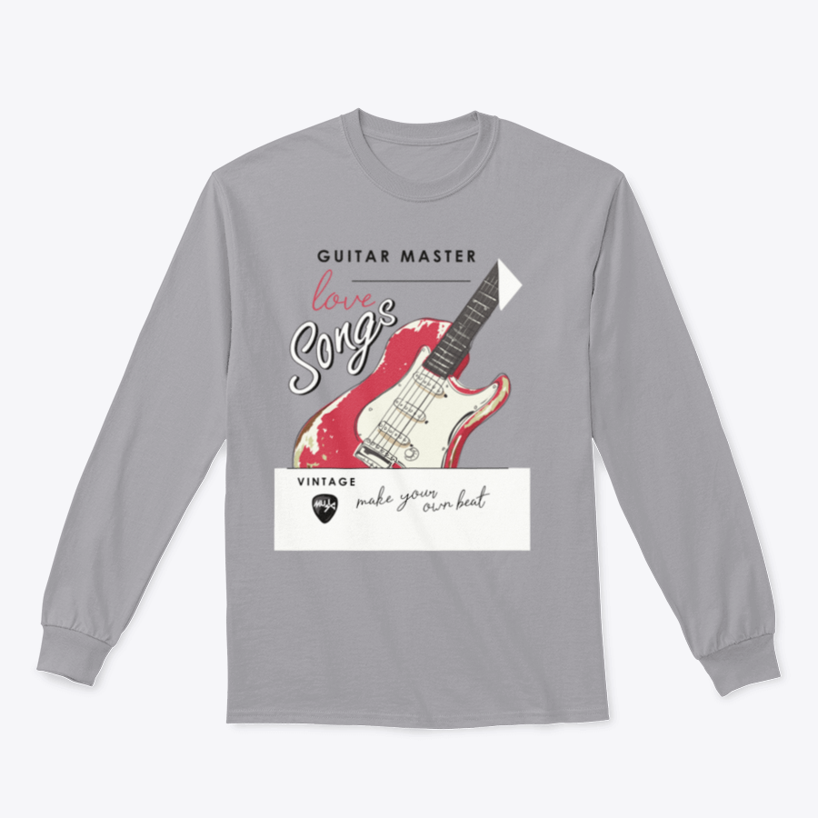Typography slogan t-shirt featuring an old guitar design, made from 100% cotton, showcasing a classic fit and midweight fabric.