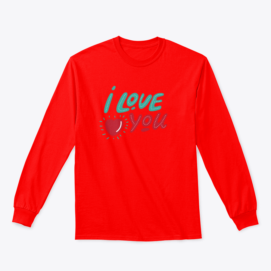 A stylish t-shirt featuring hand-drawn 'I Love You' lettering, perfect for Valentine's Day celebrations.