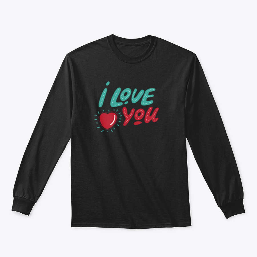 A stylish t-shirt featuring hand-drawn 'I Love You' lettering, perfect for Valentine's Day celebrations.