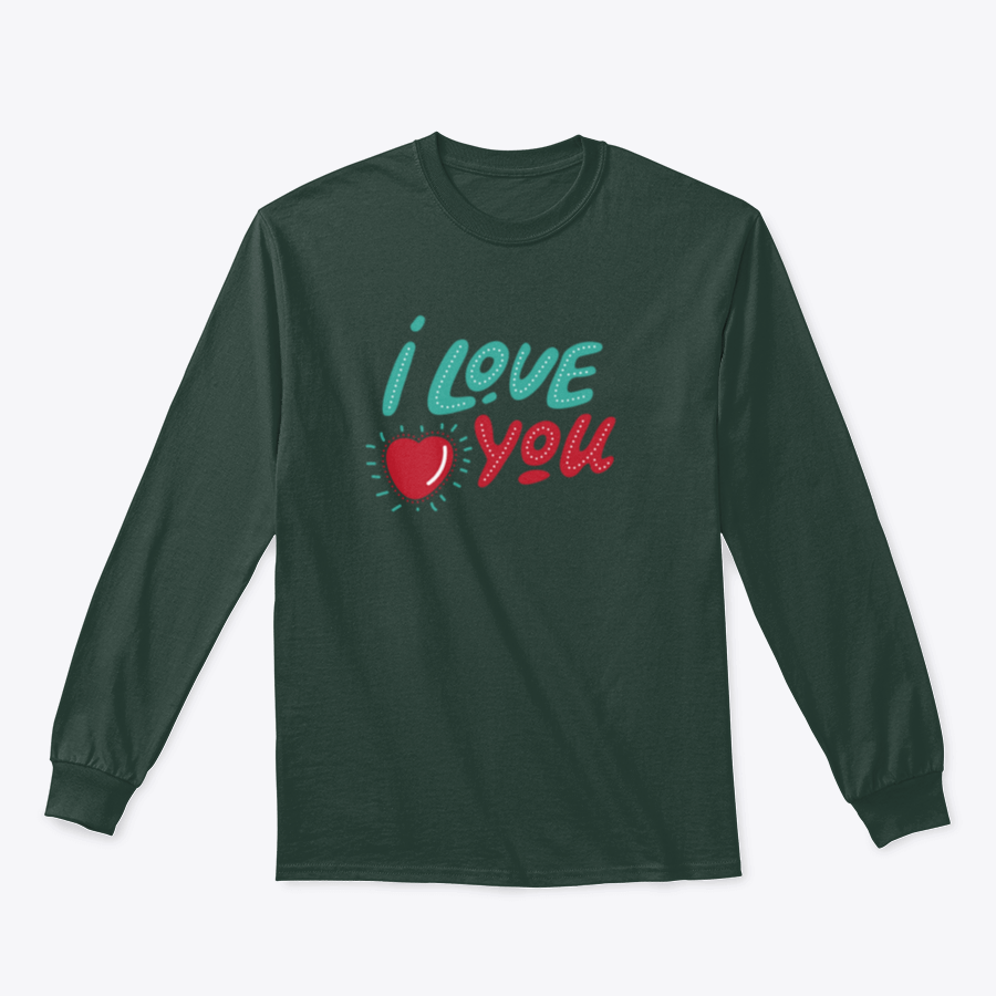 A stylish t-shirt featuring hand-drawn 'I Love You' lettering, perfect for Valentine's Day celebrations.