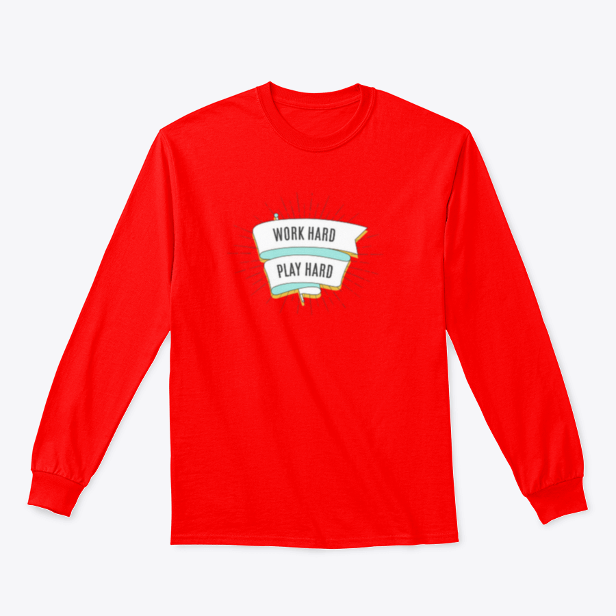 Vintage Trendy Ribbon with 'Work Hard Play Hard' text, showcasing its stylish design and inspirational message.