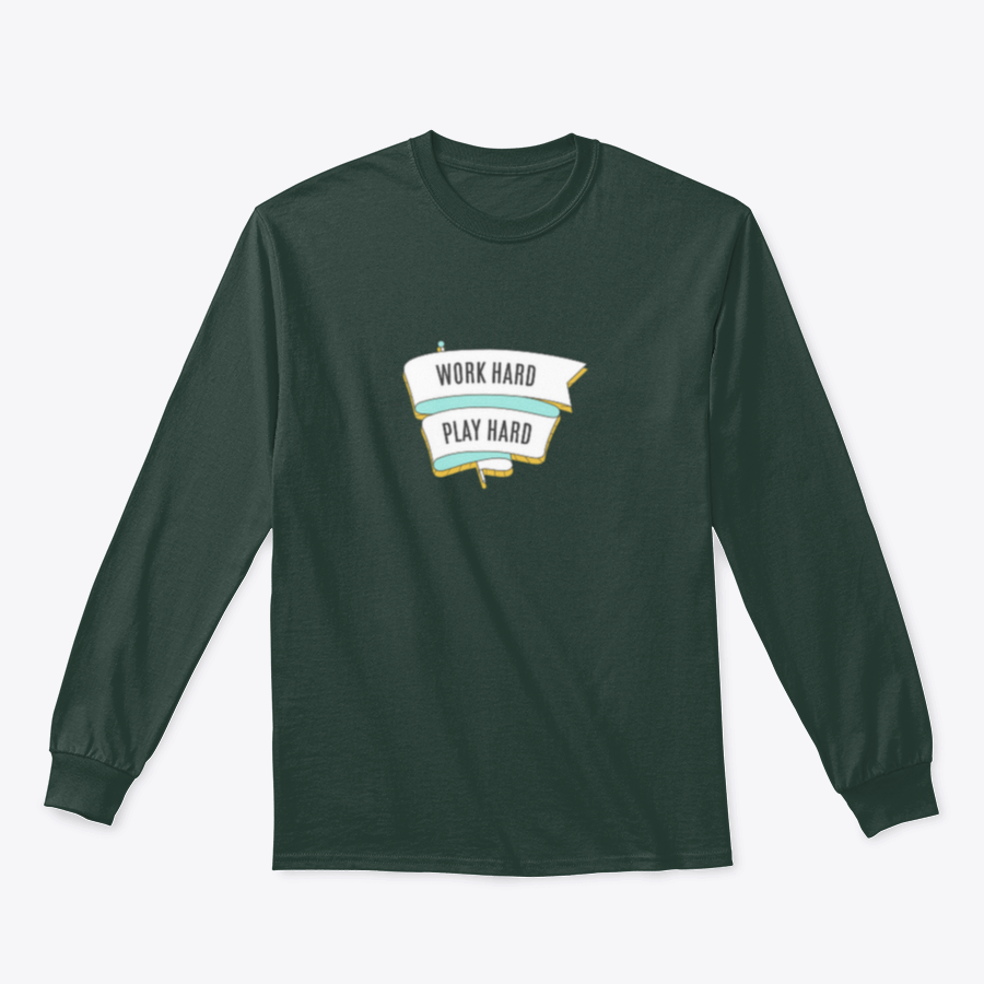 Vintage Trendy Ribbon with 'Work Hard Play Hard' text, showcasing its stylish design and inspirational message.