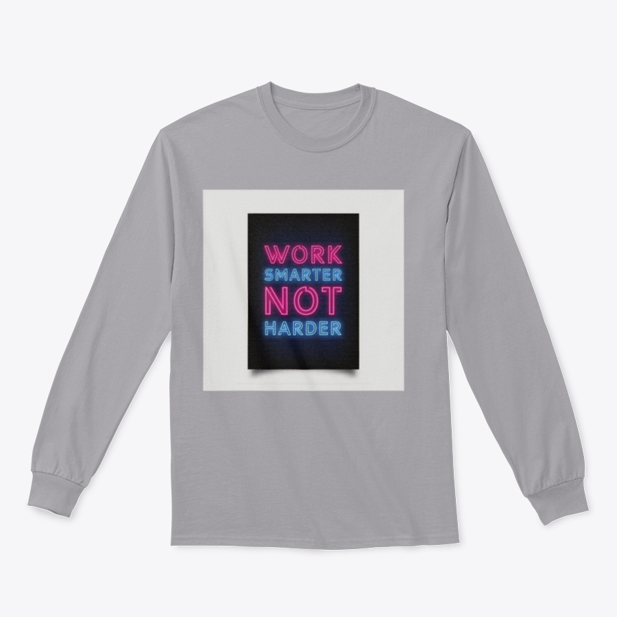 Neon-style motivational poster with the quote 'Work Smarter Not Harder' in vibrant colors, perfect for modern office decor.