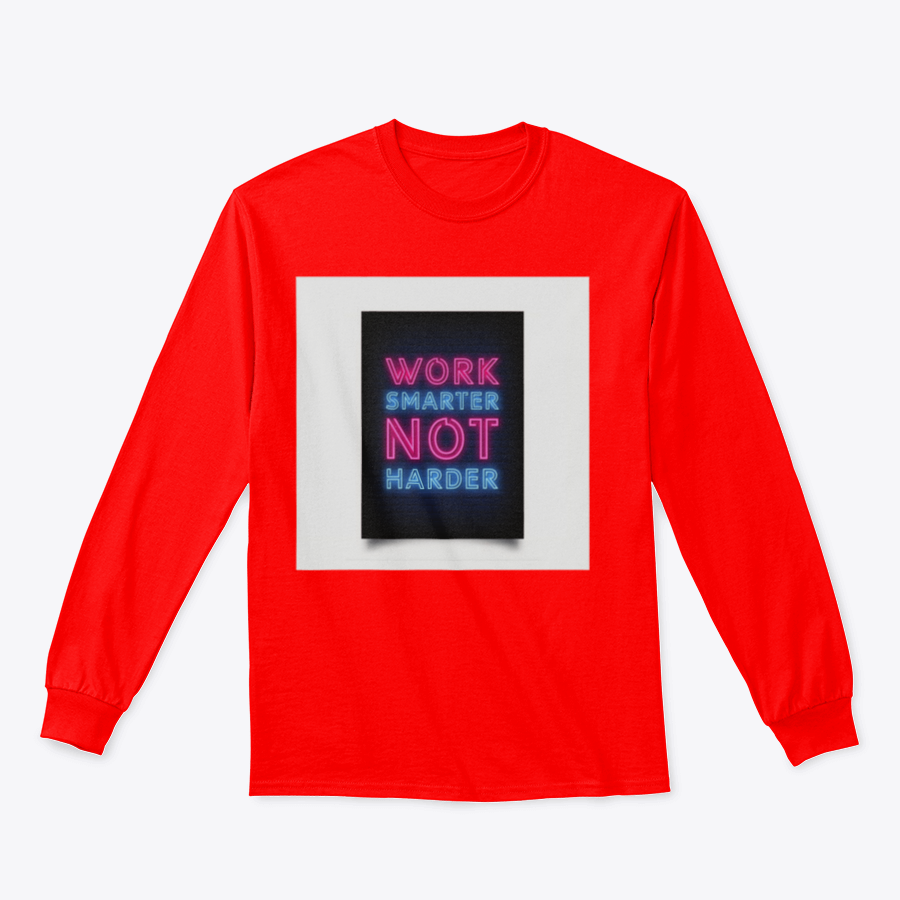Neon-style motivational poster with the quote 'Work Smarter Not Harder' in vibrant colors, perfect for modern office decor.