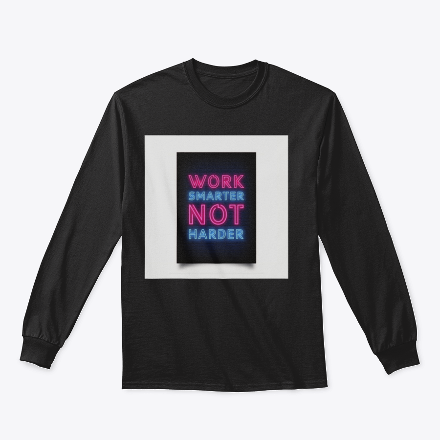 Neon-style motivational poster with the quote 'Work Smarter Not Harder' in vibrant colors, perfect for modern office decor.