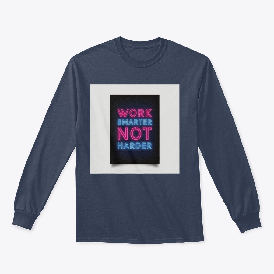 Neon-style motivational poster with the quote 'Work Smarter Not Harder' in vibrant colors, perfect for modern office decor.