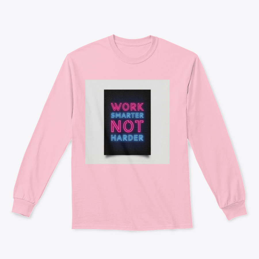 Neon-style motivational poster with the quote 'Work Smarter Not Harder' in vibrant colors, perfect for modern office decor.