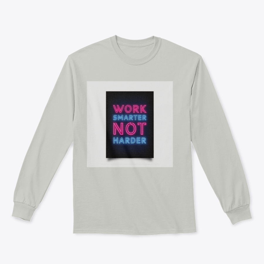 Neon-style motivational poster with the quote 'Work Smarter Not Harder' in vibrant colors, perfect for modern office decor.