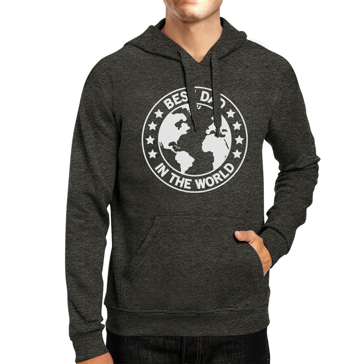 Dark gray unisex hoodie with 'World Best Dad' printed design, perfect for Father's Day gifts.