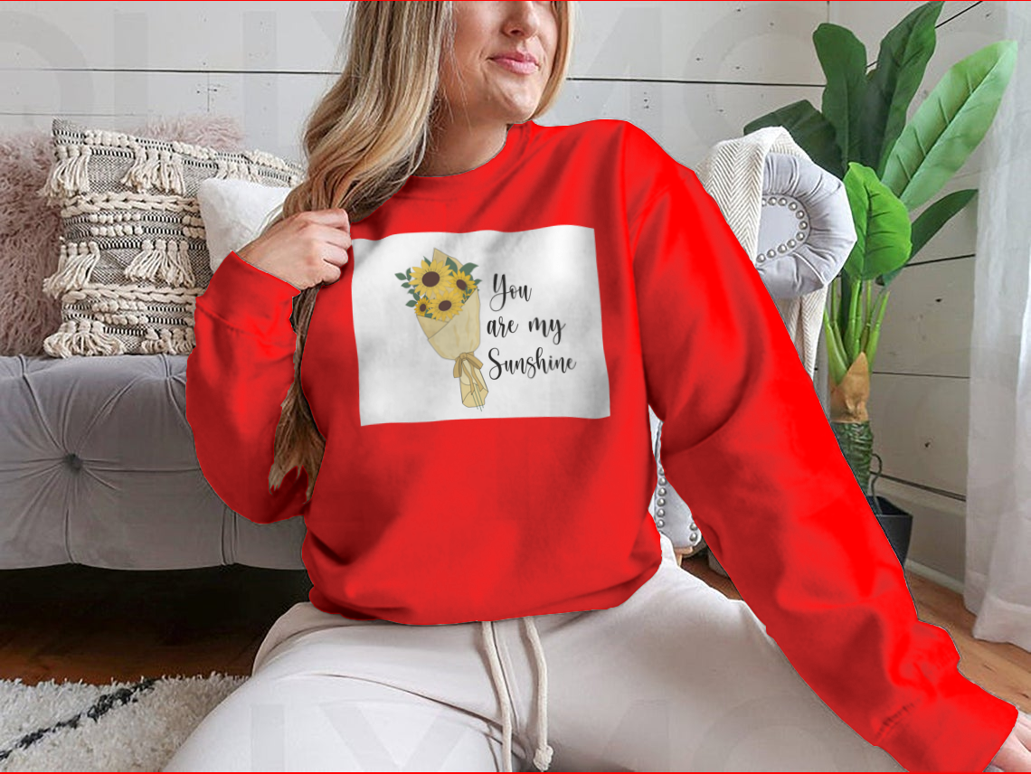 You Are Sunshine Sunflower Watercolor Brush t-shirt featuring a vibrant sunflower design and inspirational quote.